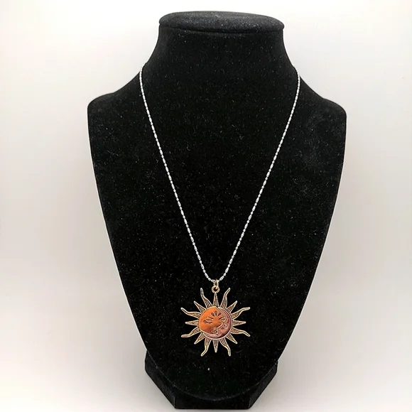 Celestial Silver Gold Adjustable Chain Necklace - Picture 3 of 5